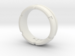 Utilitarian Measuring Ring in White Natural Versatile Plastic