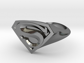 superman ring in Polished Silver: 9 / 59