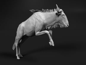 Blue Wildebeest 1:15 Leaping Female 1 in White Natural Versatile Plastic