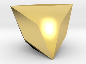 Joined Truncated Tetrahedron - 10mm in Polished Brass