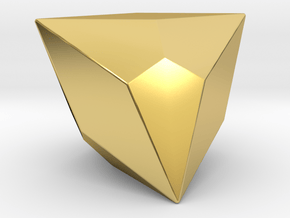 Joined Truncated Tetrahedron - 10mm - Rounded V1 in Polished Brass