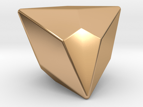 Joined Truncated Tetrahedron - 10mm - Rounded V2 in Polished Bronze