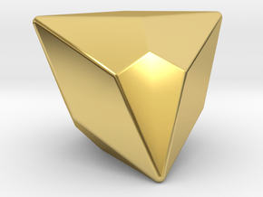 Joined Truncated Tetrahedron - 10mm - Rounded V2 in Polished Brass