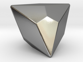 Joined Truncated Tetrahedron - 10mm - Rounded V2 in Polished Silver