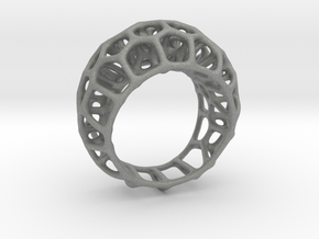 Voronoi Cell Ring II  (Size 54) in Gray PA12
