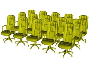 1/64 scale office chairs set A x 15 in Tan Fine Detail Plastic