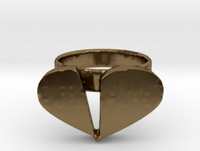 Broken Heart Ring in Polished Bronze