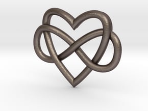 Polyamoury Pin in Polished Bronzed-Silver Steel