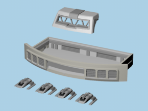 1/1400 Enterprise E O-Deck/Shuttle Bay Set in Tan Fine Detail Plastic
