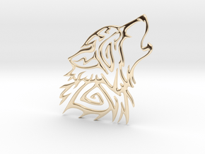Howling Wolf in 14K Yellow Gold