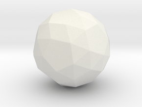 Snub Cube (dextro) - 1 Inch - Rounded V1 in White Natural Versatile Plastic