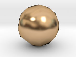 Snub Cube (dextro) - 10mm in Polished Bronze