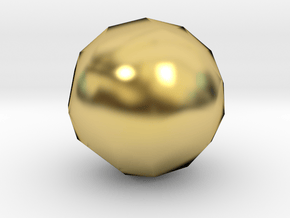 Snub Cube (dextro) - 10mm in Polished Brass