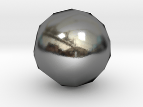 Snub Cube (dextro) - 10mm in Polished Silver