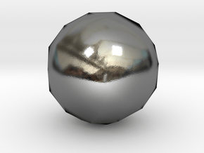 Snub Dodecahedron (dextro) - 10 mm in Polished Silver