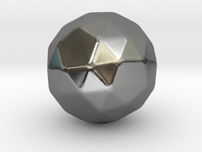 Snub Dodecahedron (dextro) - 10 mm - Rounded V2 in Polished Silver
