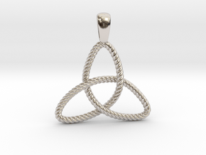 Trinity Knot Pendant in Rhodium Plated Brass