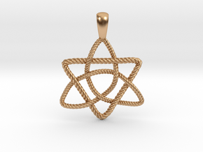 Trinity Knot with Triangle Pendant in Polished Bronze