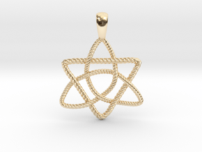 Trinity Knot with Triangle Pendant in 14K Yellow Gold