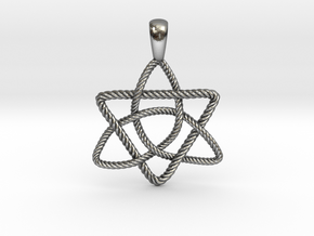 Trinity Knot with Triangle Pendant in Polished Silver