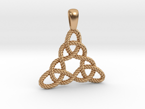 Trinity Knot Tangled Pendant in Polished Bronze