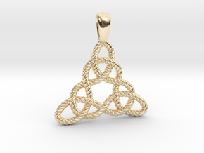 Trinity Knot Tangled Pendant in 14K Yellow Gold