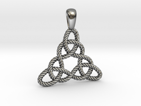 Trinity Knot Tangled Pendant in Polished Silver