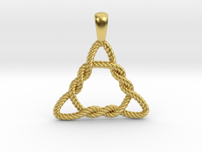 Trinity Knot Twisted Pendant in Polished Brass