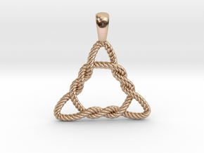 Trinity Knot Twisted Pendant in 14k Rose Gold Plated Brass