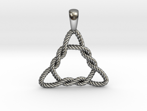 Trinity Knot Twisted Pendant in Polished Silver