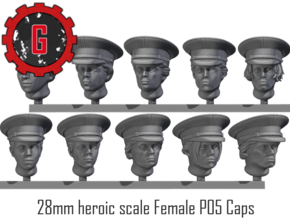 28mm Heroic Scale Female P05 caps in Tan Fine Detail Plastic: Small