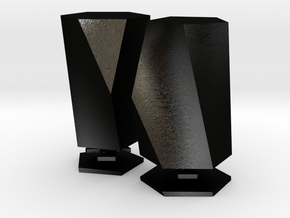 salt and pepper shakers (scutoids) in Matte Black Steel