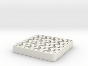 Laves Coaster (Square) in White Natural Versatile Plastic