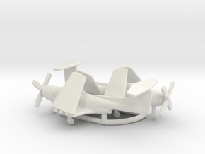 Curtiss XF15C (folded wings) in White Natural Versatile Plastic: 6mm