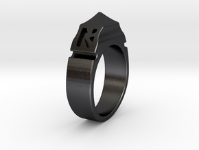 Impact Ring in Polished and Bronzed Black Steel