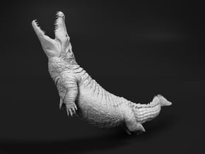 Nile Crocodile 1:9 Attacking in Water 1 in White Natural Versatile Plastic