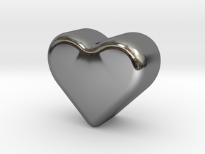 Heart Token, Miniature in Fine Detail Polished Silver