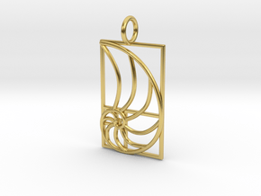Golden Spiral Pendant - Golden Ratio-Math Jewelry in Polished Brass