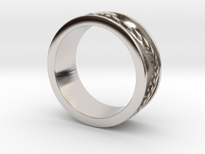 Ouroboros ring for him in Rhodium Plated Brass: 8.5 / 58