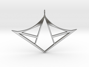 Flying Diamond in Fine Detail Polished Silver