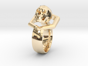 Hexa Skull Ring in 14K Yellow Gold