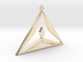 Tri Floating Diamond in 14k Gold Plated Brass