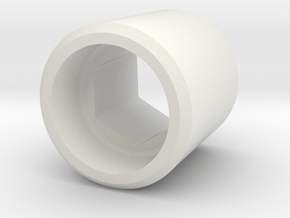 SMA to BNC stress relief bushing in White Natural Versatile Plastic