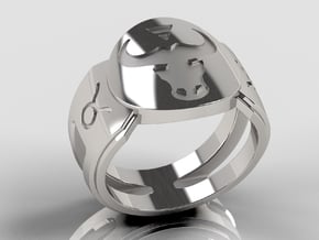 Taurus Signet Ring Lite in Polished Silver: 10 / 61.5