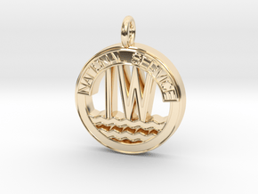 Inland Waterways Pendant or Charm in 14k Gold Plated Brass