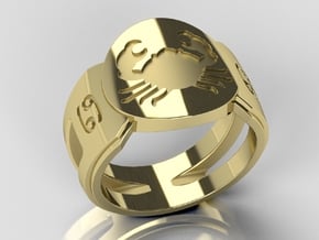 Cancer Signet Ring Lite in 14K Yellow Gold: 10 / 61.5