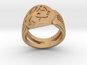 Virgo Signet Ring Lite in Polished Bronze: 9 / 59