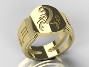 Scorpio Signet Ring Lite in 14K Yellow Gold: 10 / 61.5