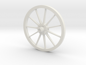 1:6 Wheel for German horse-drawn field wagon in White Natural Versatile Plastic
