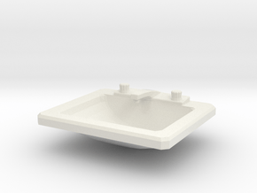 Miniature Dollhouse Drop-in Bathroom Sink in White Premium Versatile Plastic: 1:48 - O